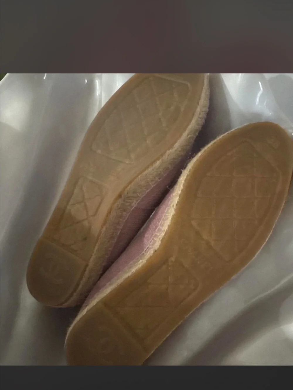 CHANEL Pink Sequin CC Espadrille Flats